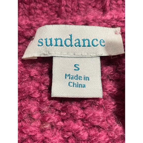 Sundance Long Chunky Fair Isle Button Down Cardigan Sweater Womens Small Pink - Picture 2 of 10